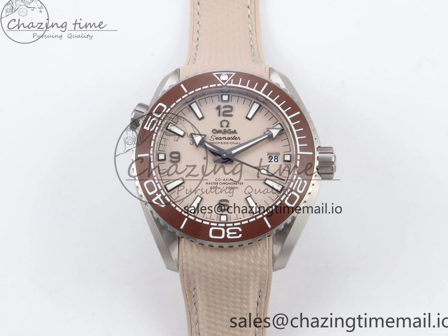 0204 Planet Ocean 43.5mm SS VSF 1:1 Best Edition Brown Bezel Sand Dial on Sand Rubber Strap A8900 Super Clone Neat 7710